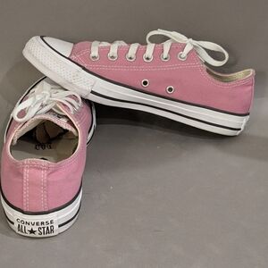 Converse Pink Low-Top Canvas Sneakers with White Accents Size 7.5